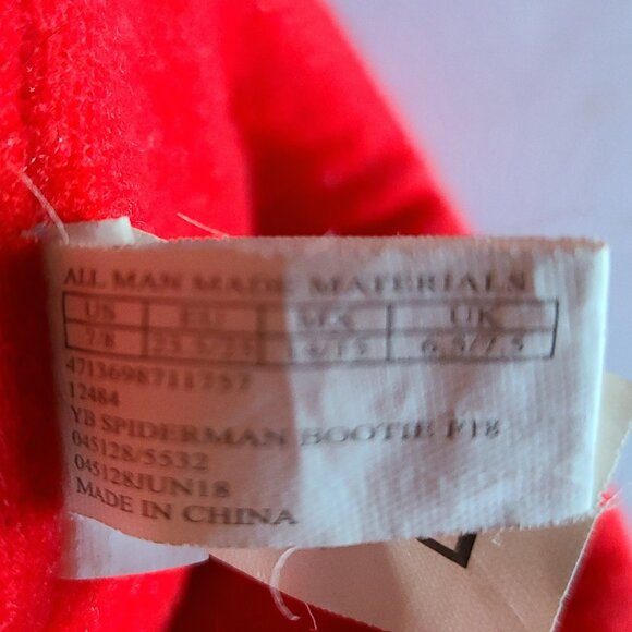 MARVEL BOY'S SPIDERMAN SLIPPER BOOTIES RED/BLUE SIZE MEDIUM 7/8 - Picture 6 of 8